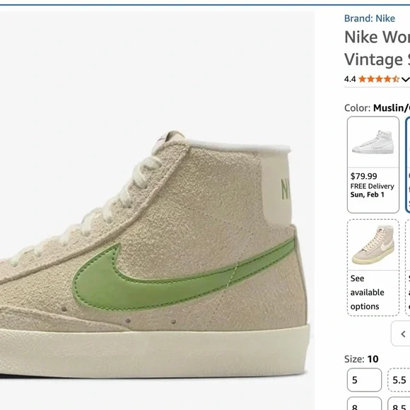Nike Blazer Mid ‘77 muslin/coconut/milk/sail/chlorophyll like new sz 10 RARE - Picture 2 of 6